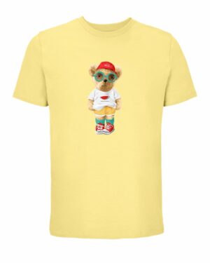 T-Shirt Orgânica Urso Fashion Amarela