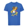 Urso estiloso em t-shirt azul orgânica.